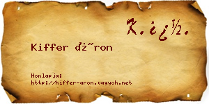 Kiffer Áron névjegykártya